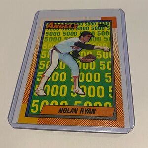 Nolan Ryan 1990 Topps Baseball Card Vintage Collectible # 3 5000 Strikeouts